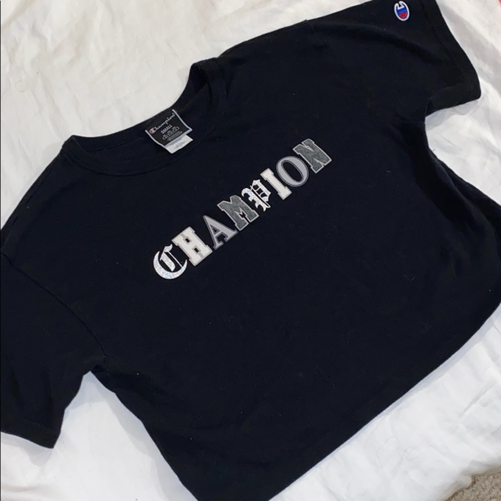 Black Champion cropped t-shirt